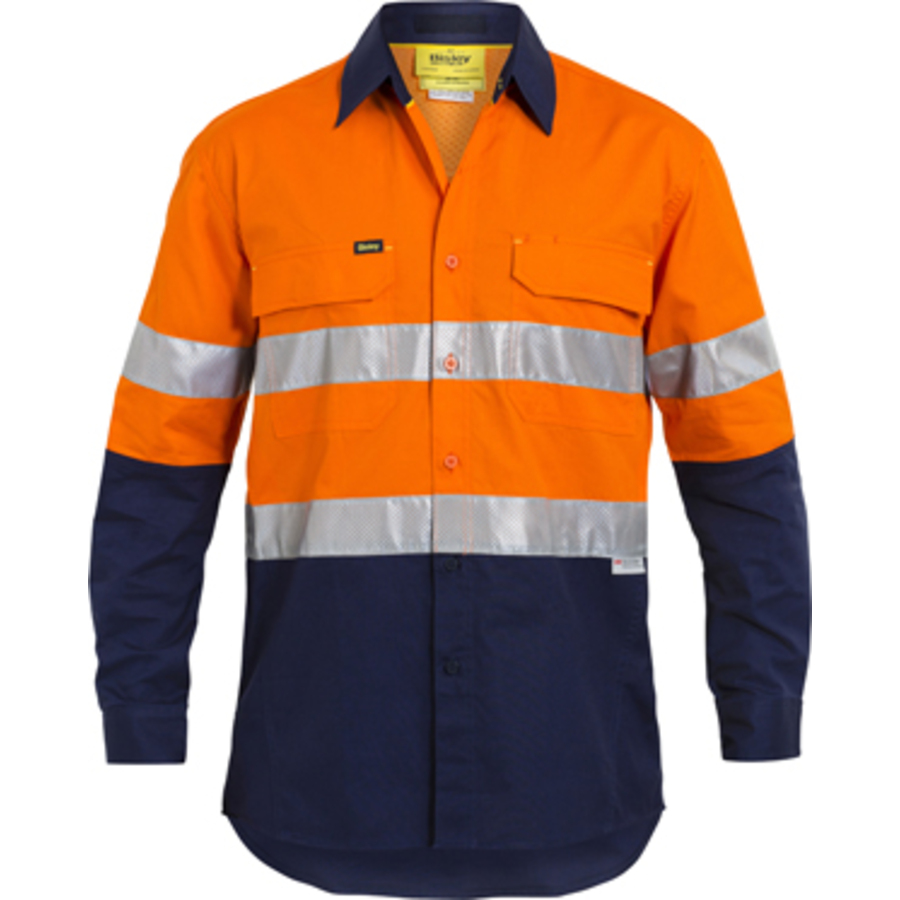 HI Vis Long Sleeve Drill Shirt Reflective with 3M reflective Tape - Image 2